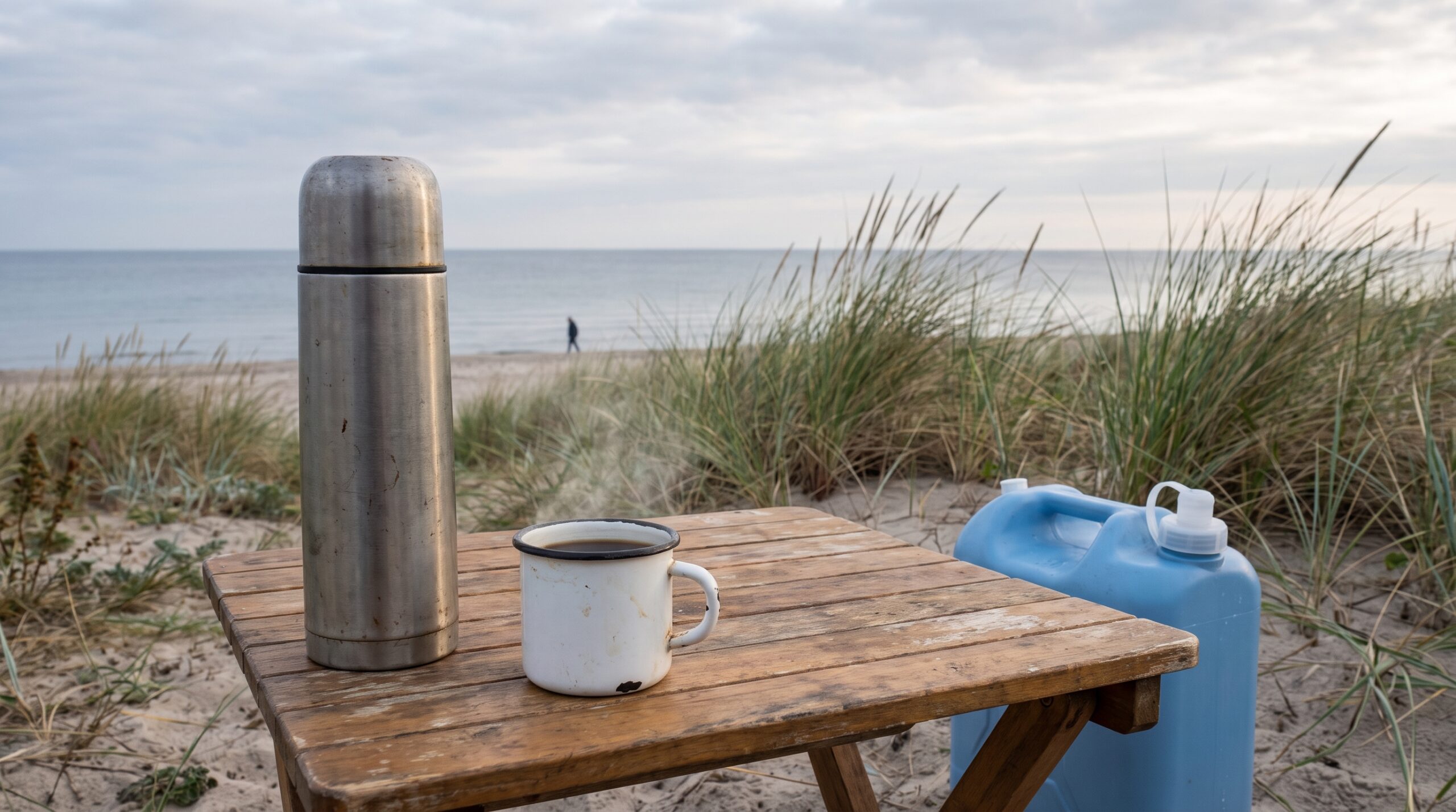 Camping: drikke ved spottet , vand, termo og kaffe