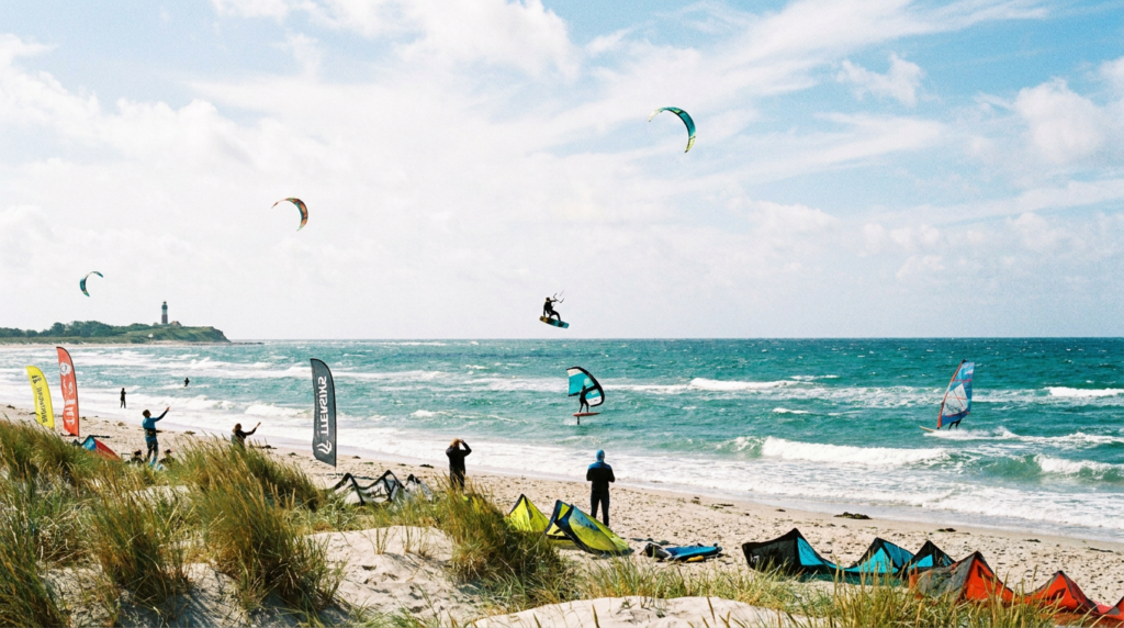 Kite, Wing, Windsurf, SUP e onda em um spot do Mar Báltico
