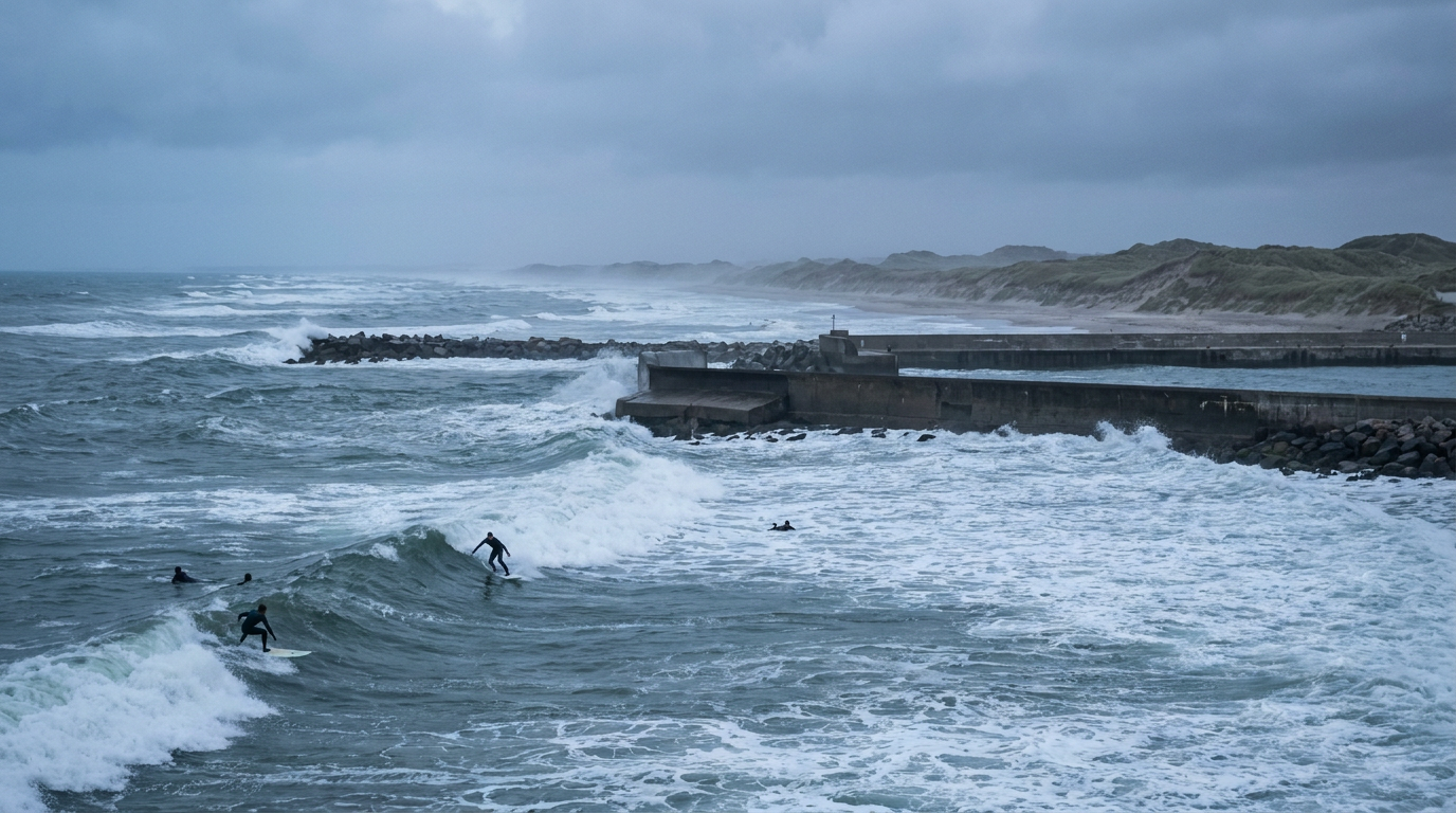 Wave spot Hanstholm at the northern end of Cold Hawaii