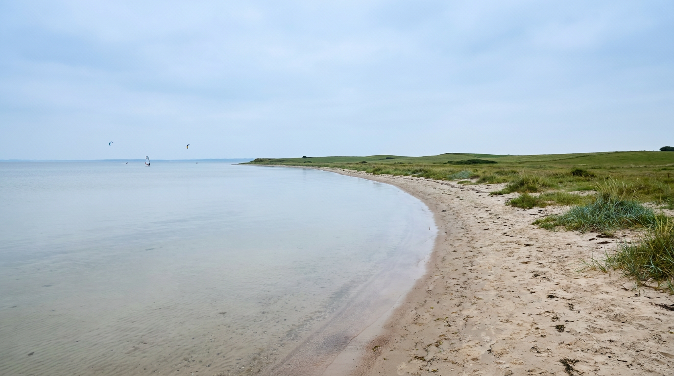 Gently sloping sandy beach on the Holnis peninsula