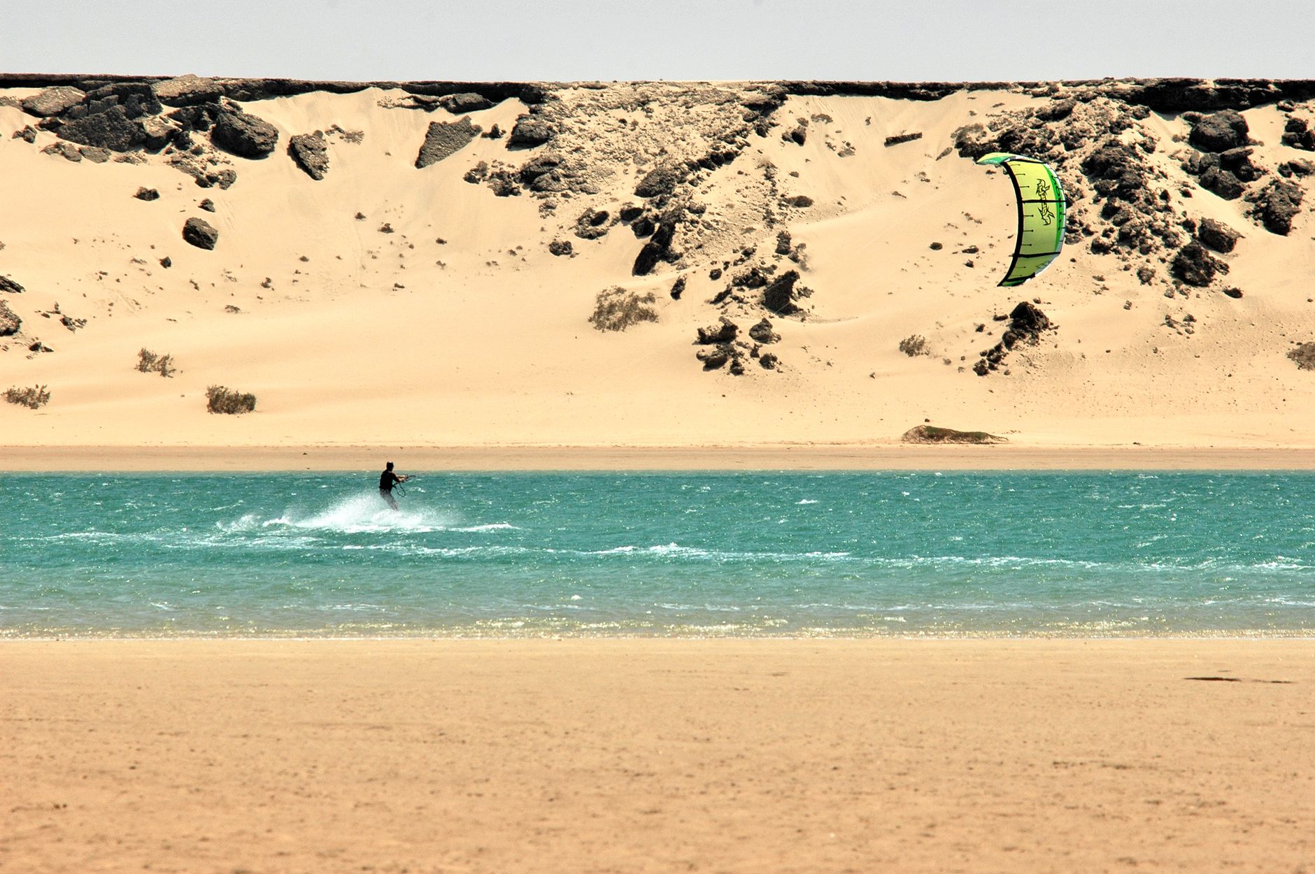 Kite-Spot am flachen Strand