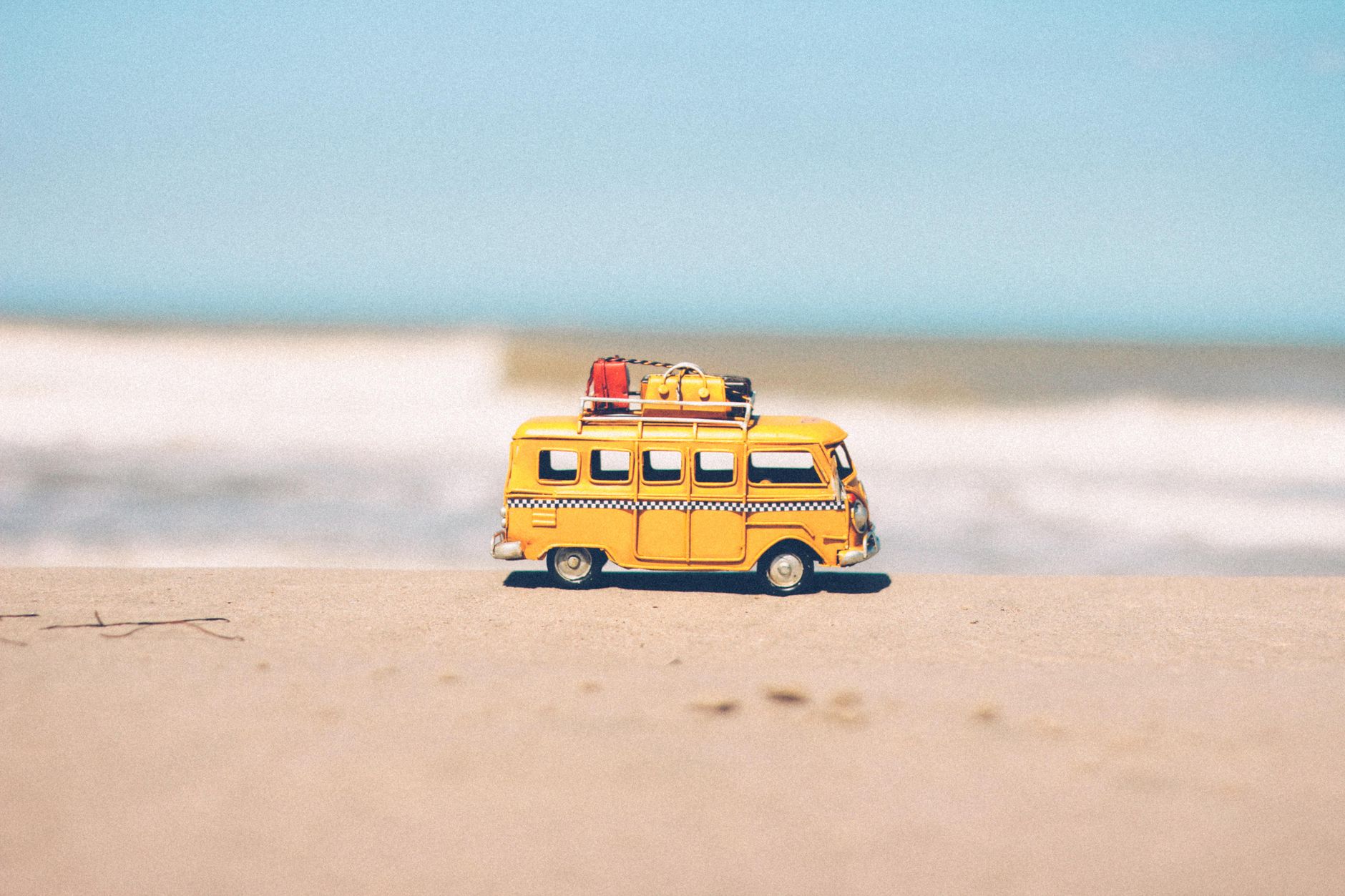 Camper on the Baltic Sea beach