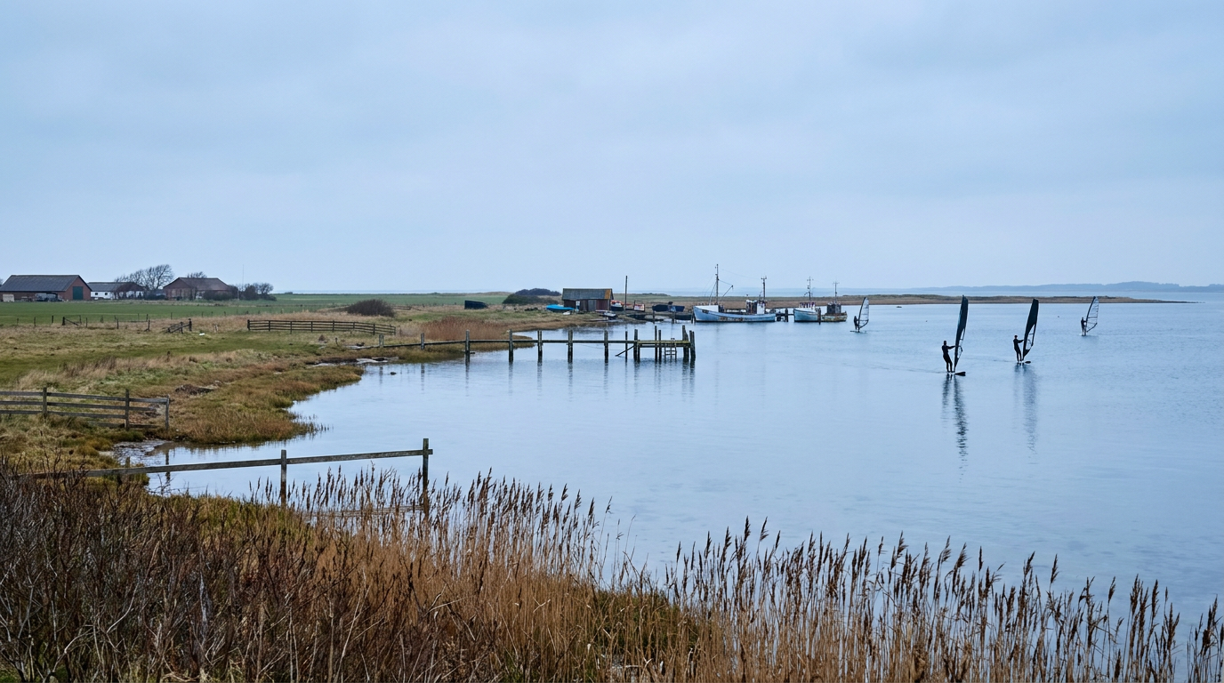 Shallow fjord water at Skaven Strand