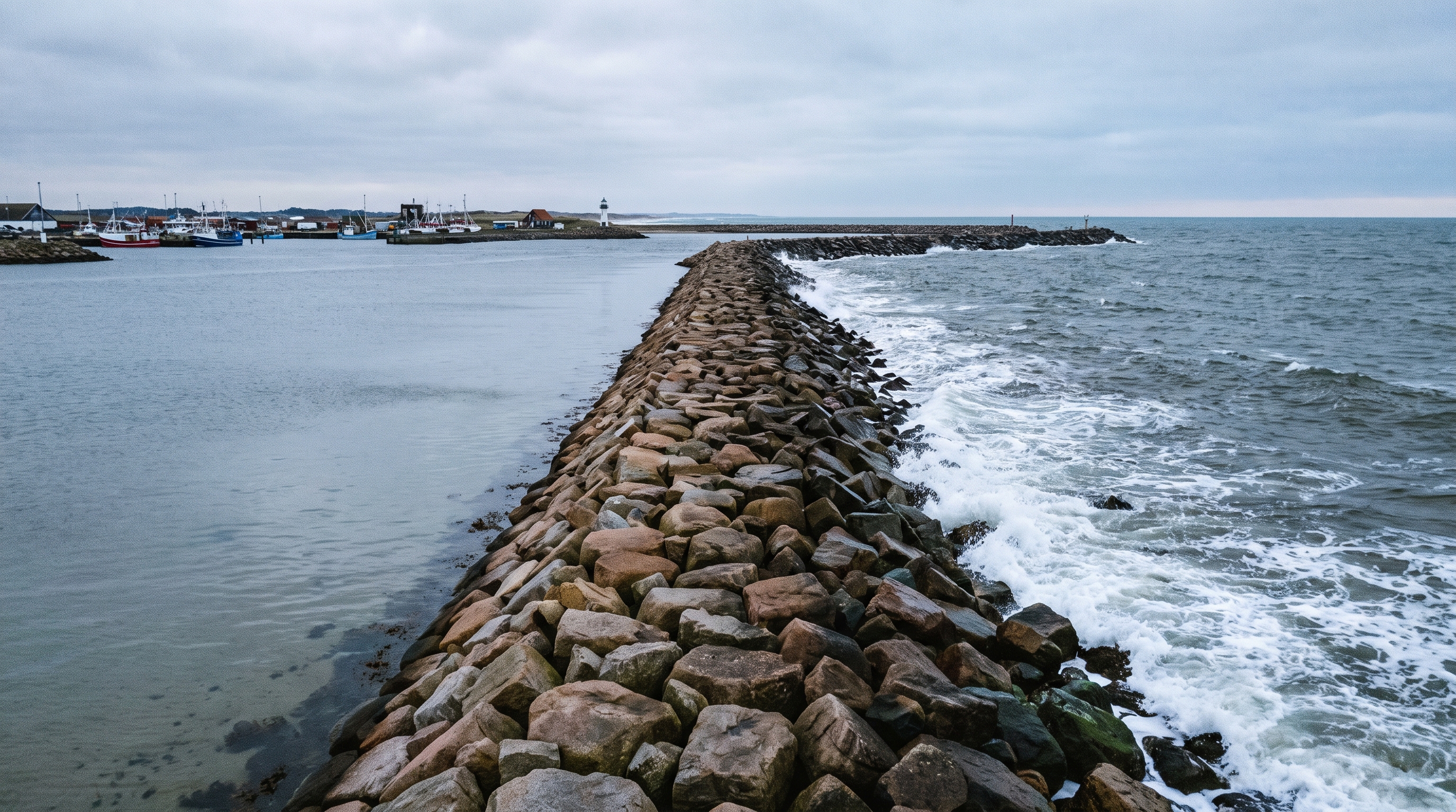 Harbour and channel at Thyborøn
