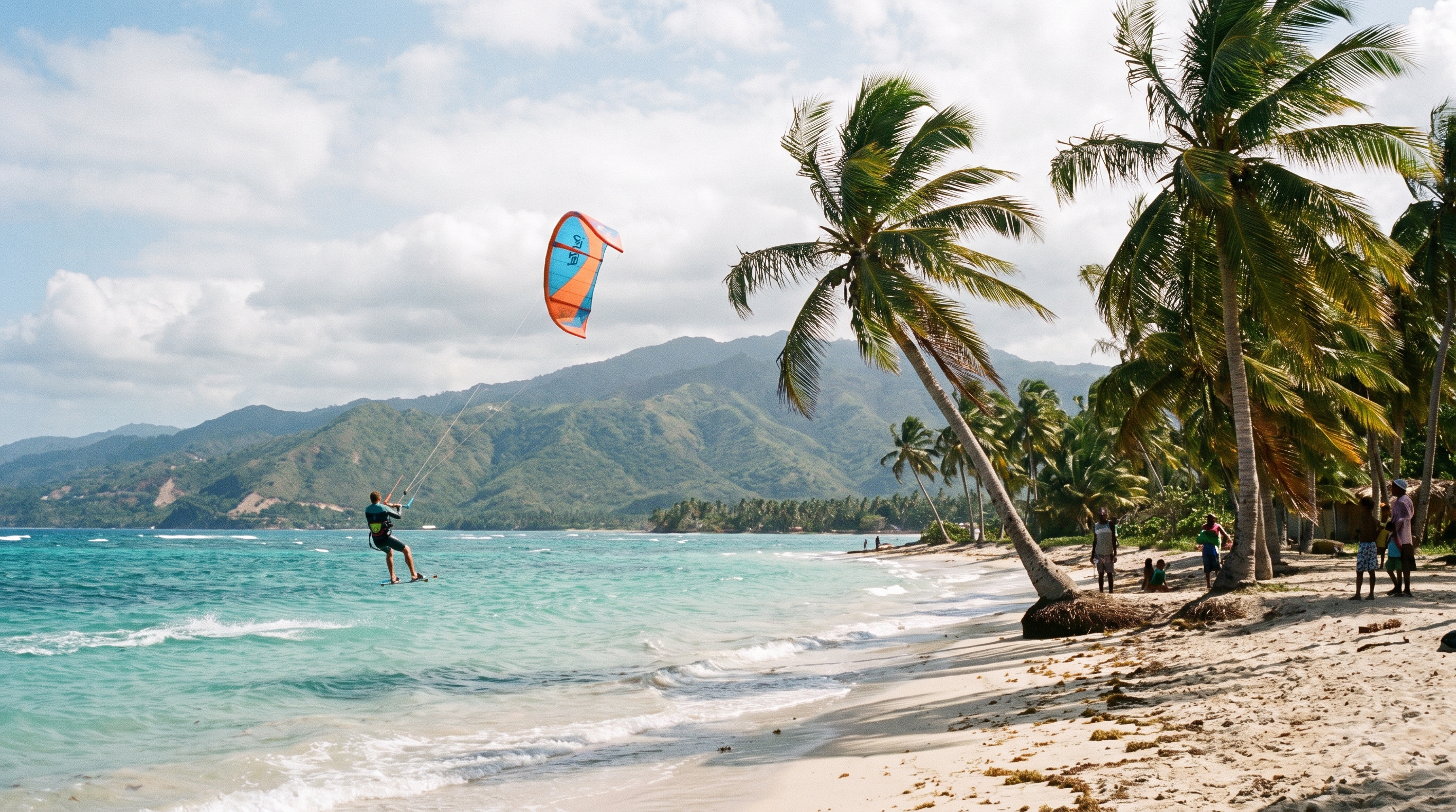 Kitesurfing spot on the Caribbean coast of Haiti
