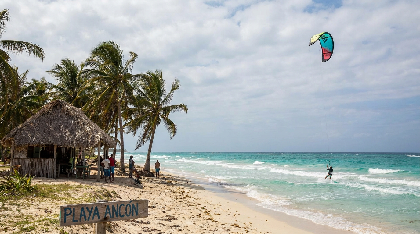 Kitesurfing spot in Cuba with turquoise water