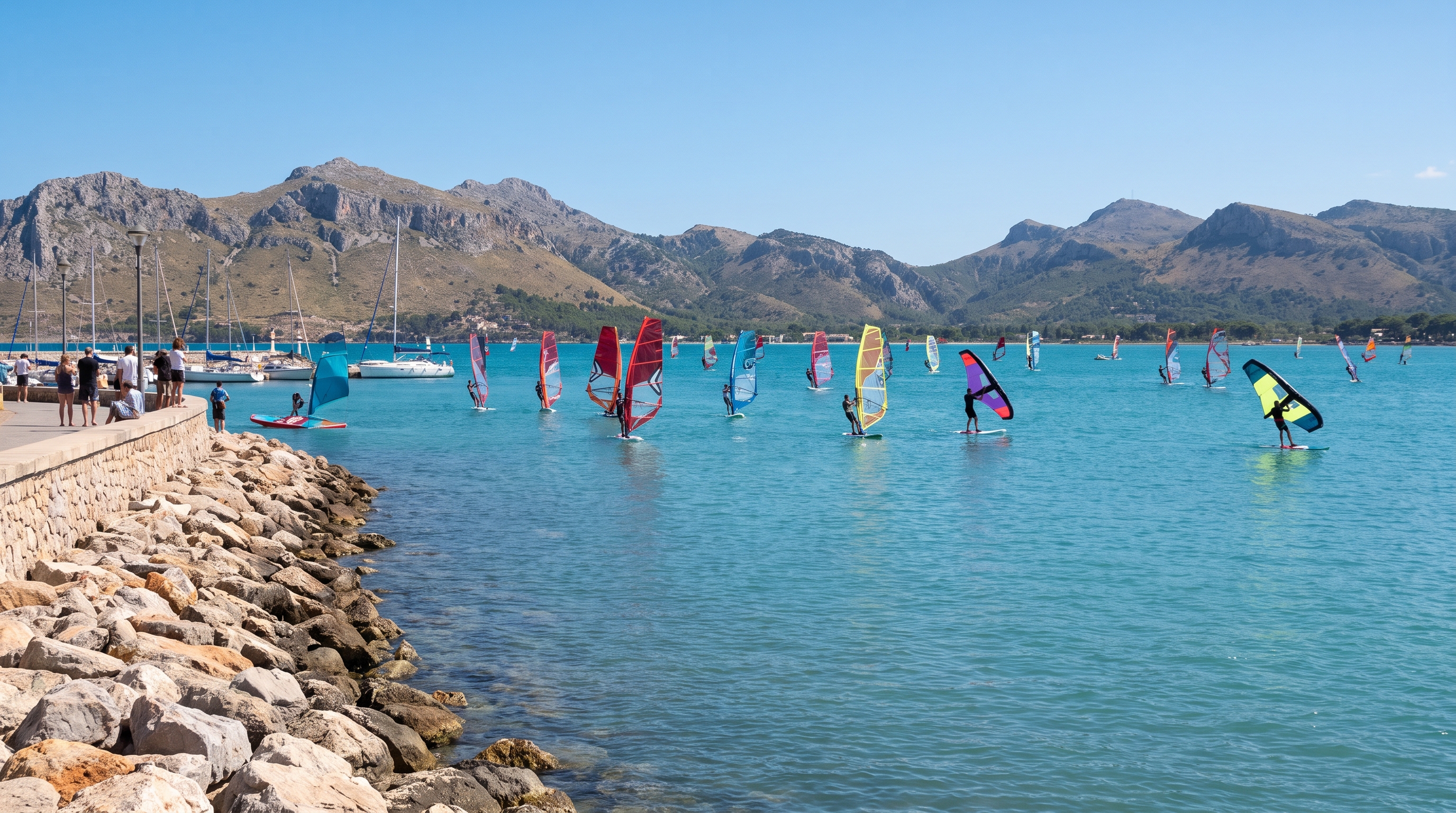Mallorca , flat water in the bay of Pollensa