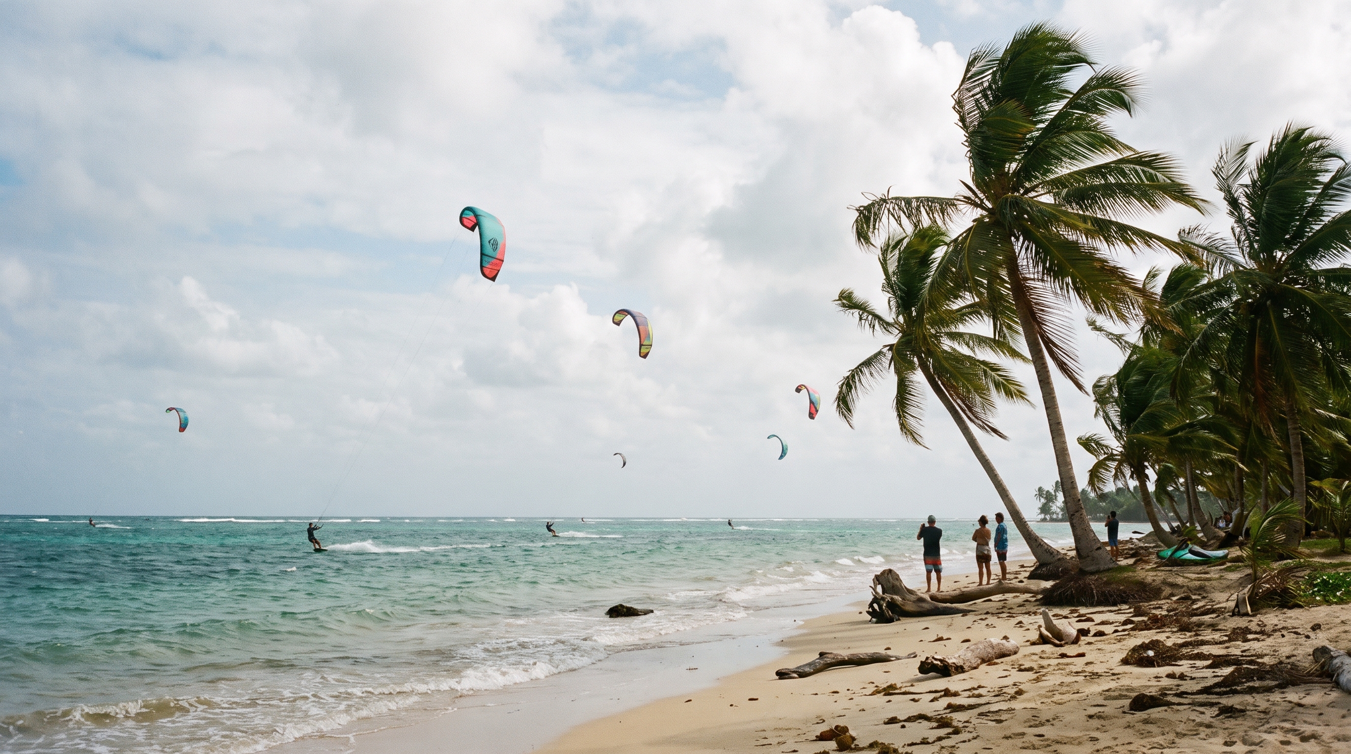 Kitesurfing in Panama , warm flat water on the Caribbean coast