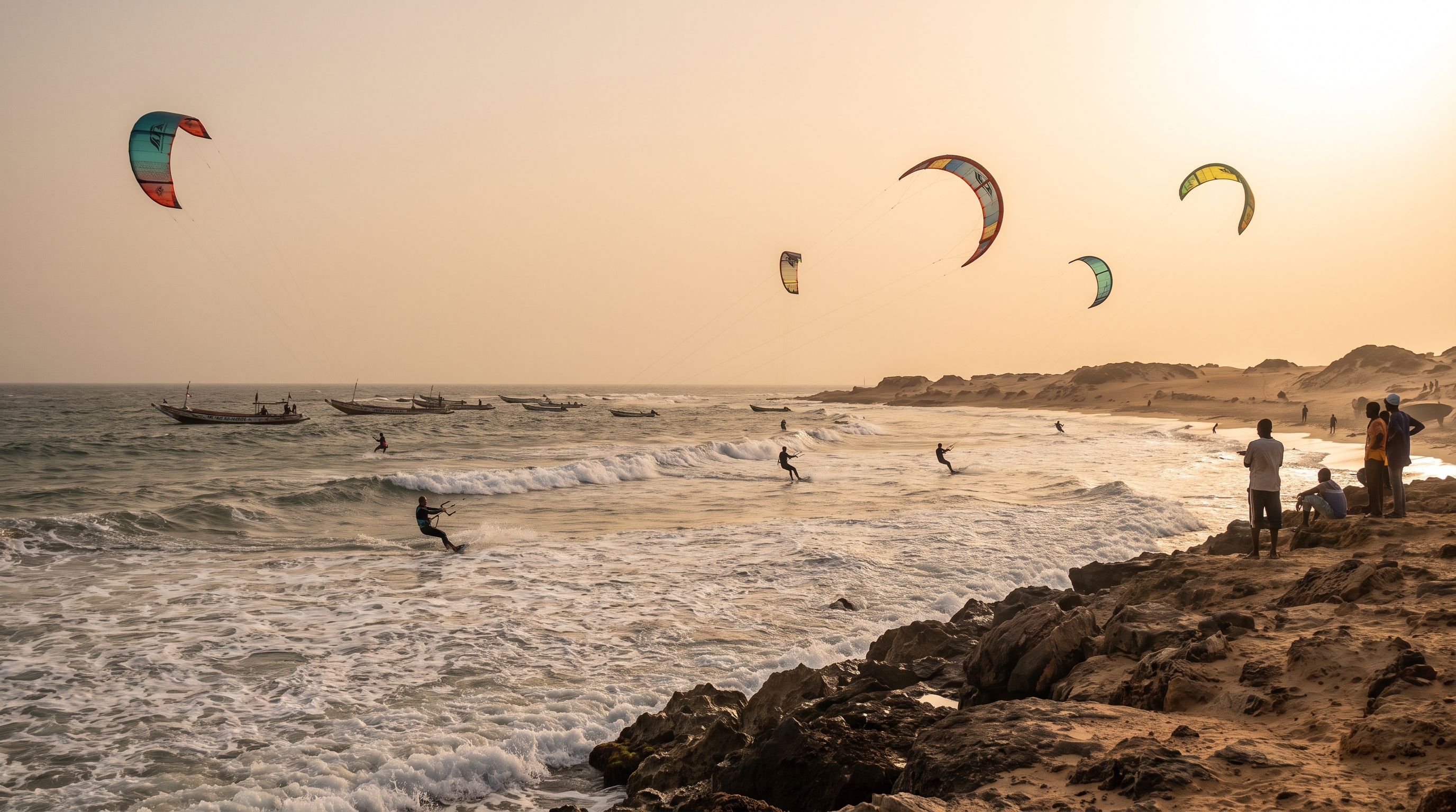 Kitesurfing in Senegal , warm Atlantic and a strong trade wind around Dakar
